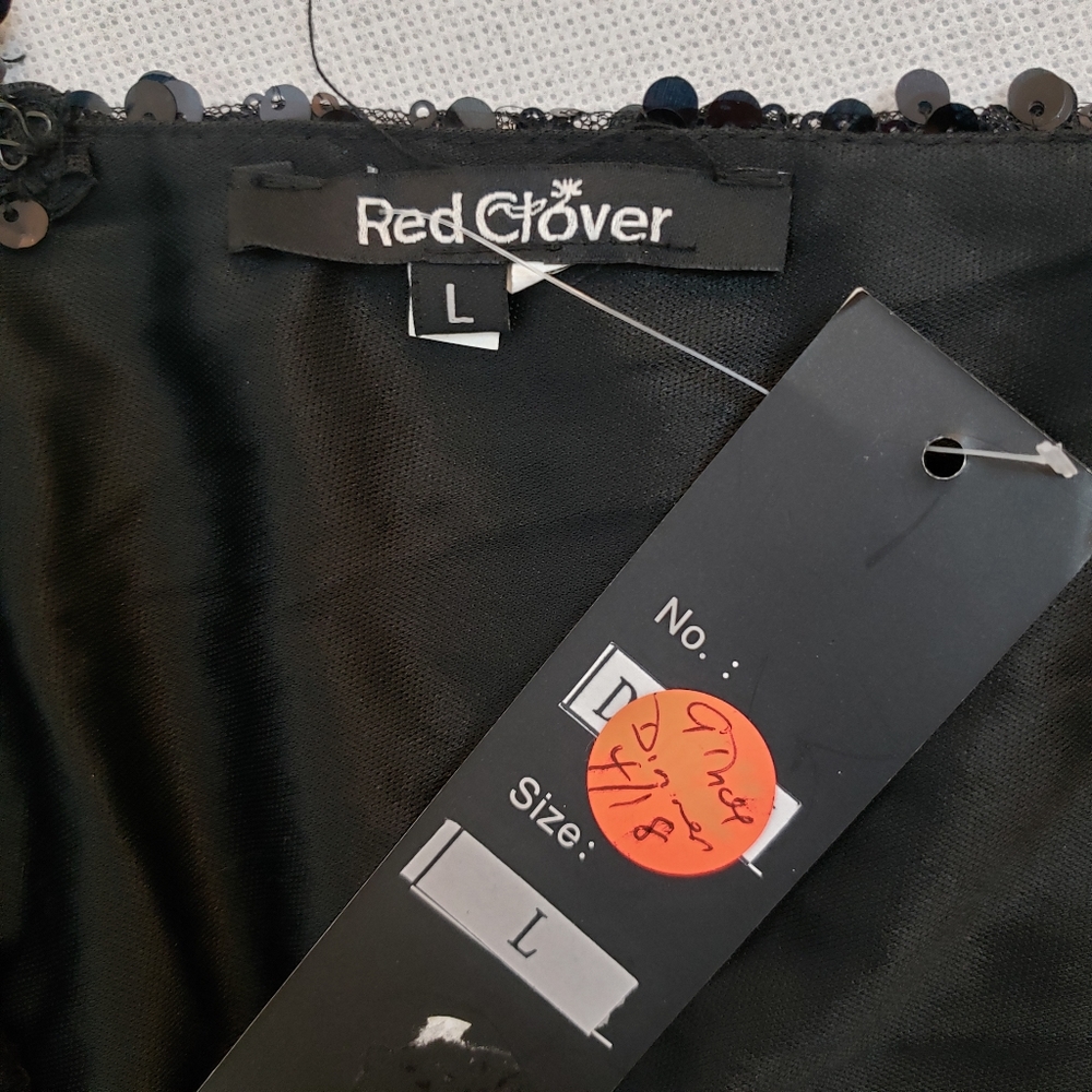 🆕️ RED CLOVER | Black Tulle Sequined Mini Dress - Picture 7 of 8